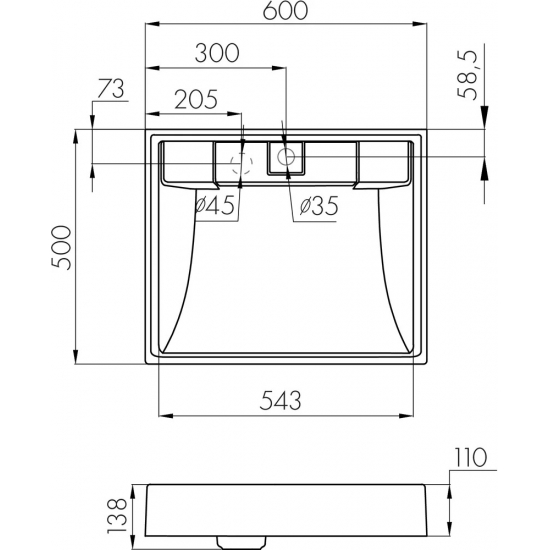 Раковина АКВАТОН Рейн 60 графит