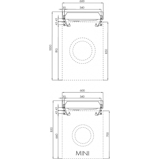 Раковина АКВАТОН Рейн 60 графит
