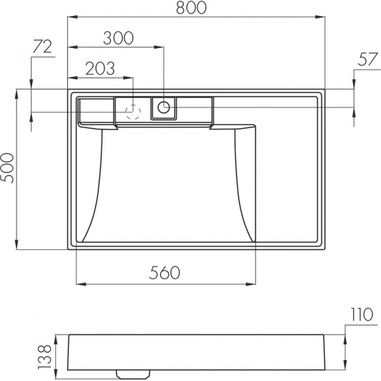 Раковина АКВАТОН Рейн 80 графит