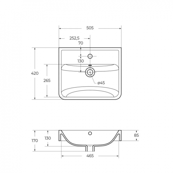 Раковина BELBAGNO Neon 50
