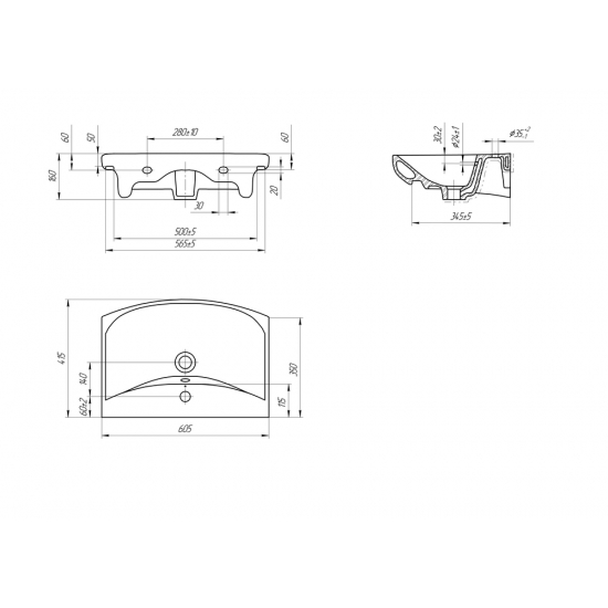 Раковина CERSANIT Carina 60