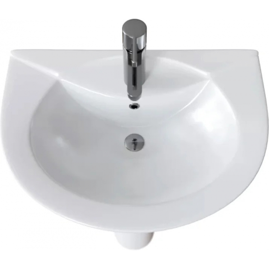 Раковина DIWO Ростов 0111 с пьедесталом, 60 см, фаянсовая, российская, тюльпан