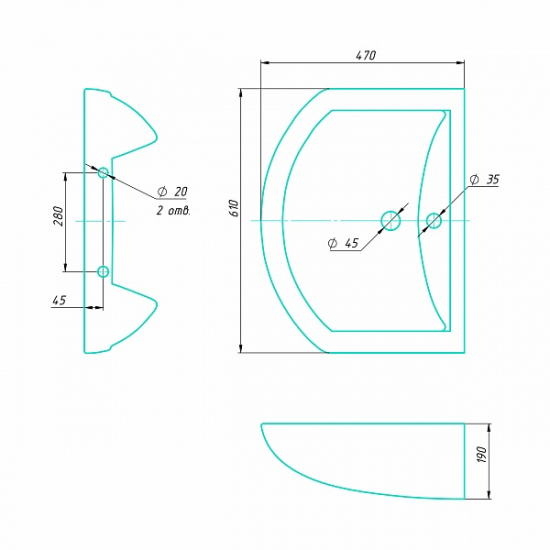 Раковина GESSO Омега 61 с пьедесталом