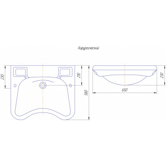 Раковина хирургическая ROSA Люкс 65