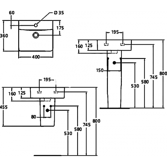 Раковина IDEAL STANDARD Connect Cube 40 см E803301