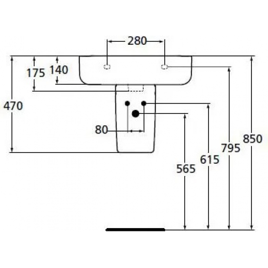 Раковина IDEAL STANDARD Connect Cube 60 см, E794501 с полупьедесталом