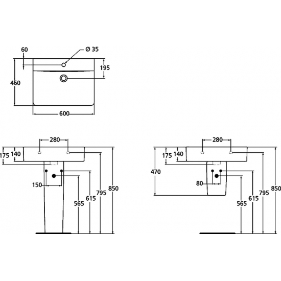 Раковина IDEAL STANDARD Connect Cube 60 см E794501