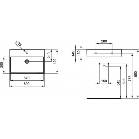 Раковина IDEAL STANDARD Strada 60 cм K077801