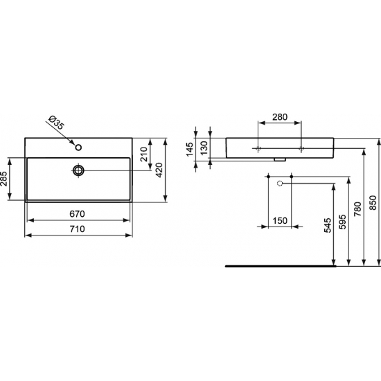 Раковина IDEAL STANDARD Strada 71 см K078201