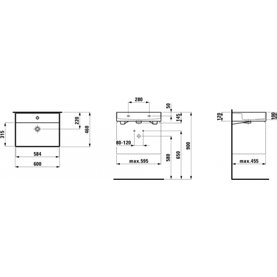 Раковина LAUFEN Kartell by Laufen 60 см 8.1033.3.000.104.1