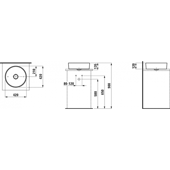 Раковина LAUFEN Kartell by Laufen 8.1233.1.000.112.1