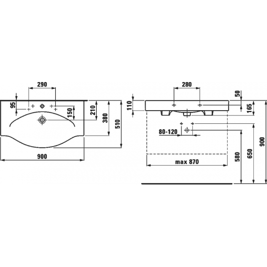 Раковина LAUFEN Palace 8.1170.2.000.104.R