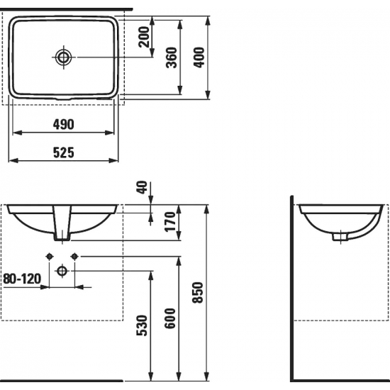 Раковина LAUFEN Pro 52,5 см S 8.1196.1.000.109.1