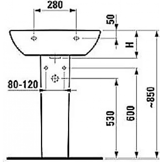 Раковина LAUFEN Pro 55 см 8.1895.1.000.104.1 с пьедесталом