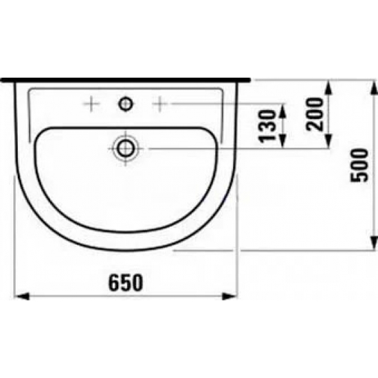 Раковина LAUFEN Pro 65 см 8.1095.3.000.104.1 с полупьедесталом
