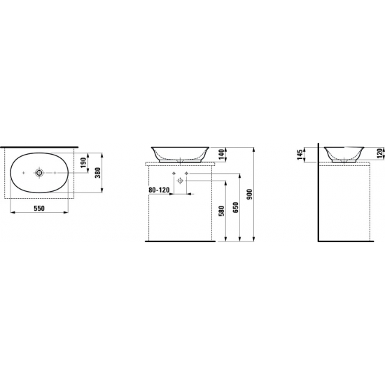 Раковина LAUFEN The New Classic 55 см 8.1285.2.000.112.1
