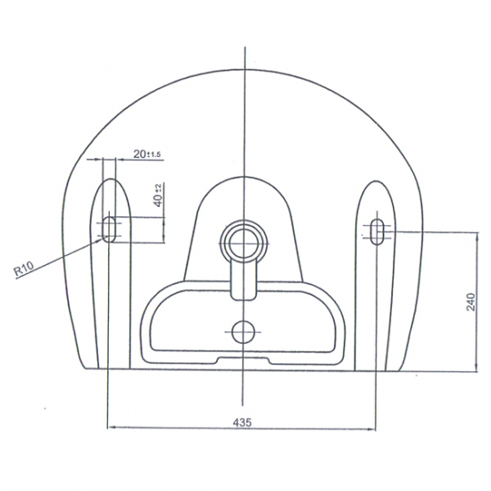 Раковина ЛОБНЕНСКИЙ СТРОЙФАРФОР Оптима 56 с переливом с отверстием