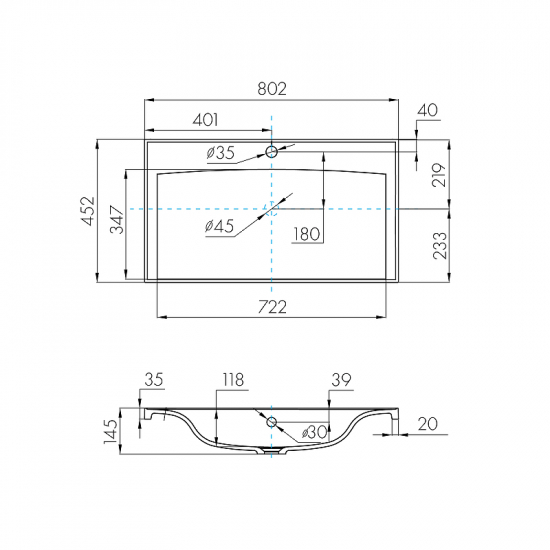 Раковина мебельная АКВАТОН Айрис 80
