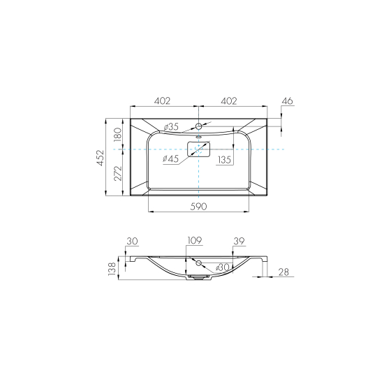 Раковина мебельная АКВАТОН Брук 80