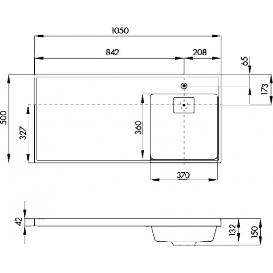 Раковина мебельная АКВАТОН Лондри 105 R правая