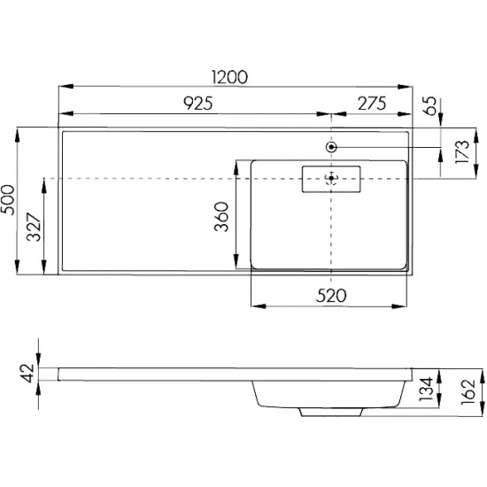 Раковина мебельная АКВАТОН Лондри 120 R правая