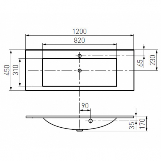 Раковина мебельная АКВАТОН Премьер М 120