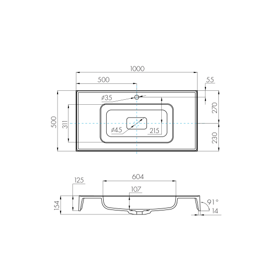 Раковина мебельная АКВАТОН Ричмонд 100