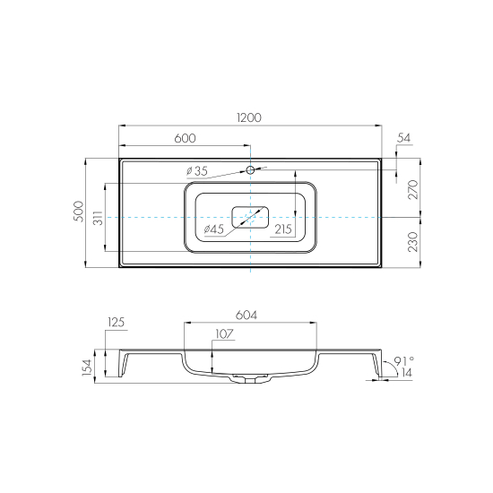 Раковина мебельная АКВАТОН Ричмонд 120