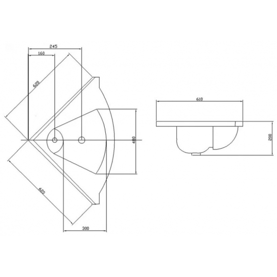 Раковина мебельная АКВАТОН Сергей  62 белая 