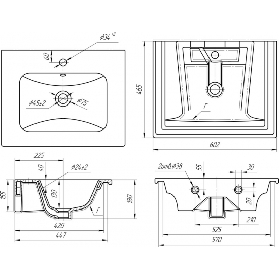 Раковина мебельная DREJA MYJOYS Эйфория 60