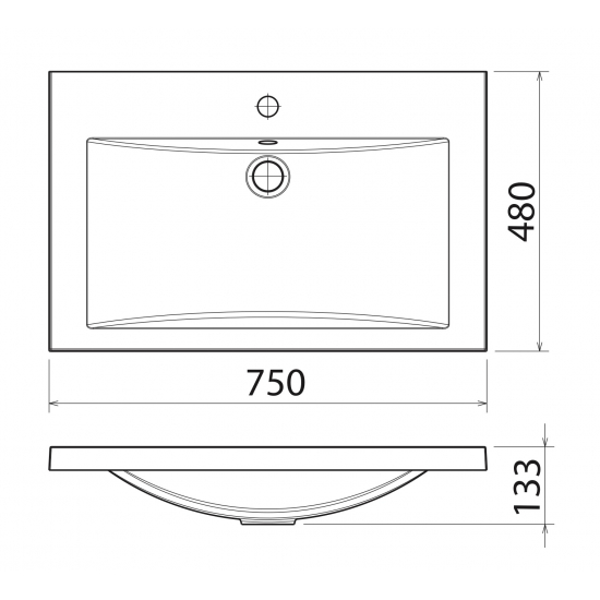 Раковина мебельная FLORENTINA Анита 75