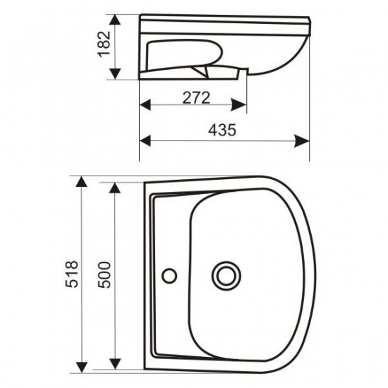 Раковина мебельная ОСКОЛЬСКАЯ КЕРАМИКА Альфана 52 белая