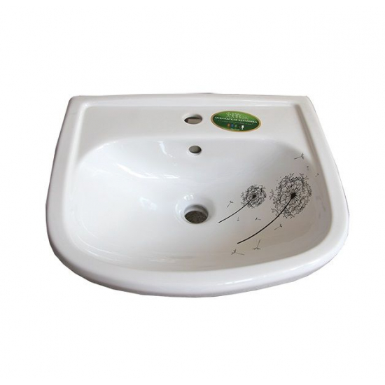 Раковина мебельная ОСКОЛЬСКАЯ КЕРАМИКА Альфана 52 декор, одуванчик