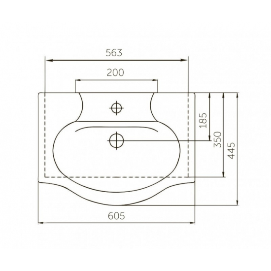 Раковина мебельная ROSA Элегия 60