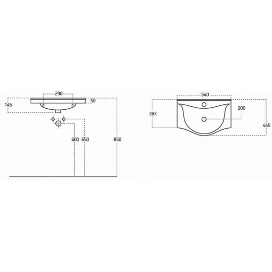 Раковина мебельная SANOVIT Albatross 55 10055-KL
