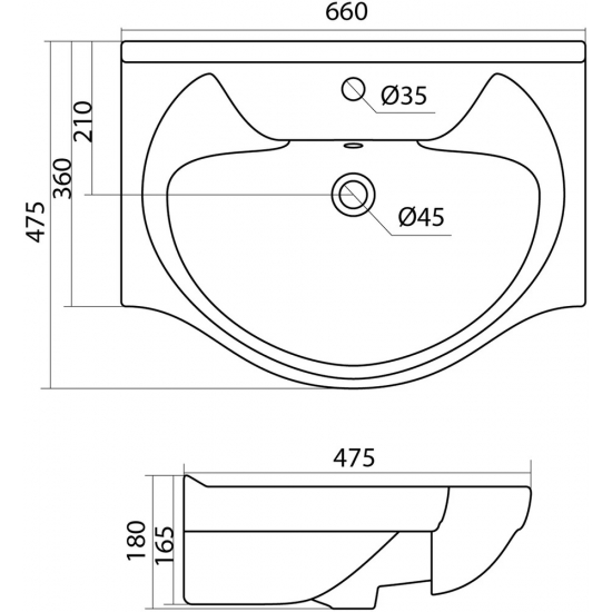 Раковина мебельная SANTEK Байкал  65 см 