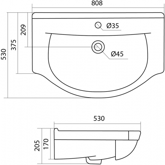 Раковина мебельная SANTEK Эльбрус 80