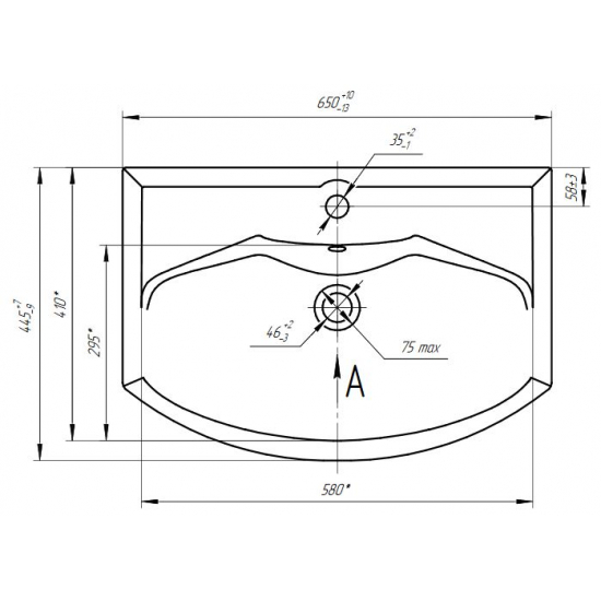 Раковина мебельная SANTEK Смайл 65
