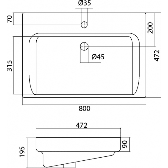 Раковина мебельная SANTEK Тигода 80