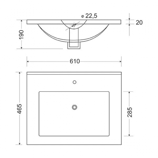 Раковина MIRSANT Next 60 керамическая