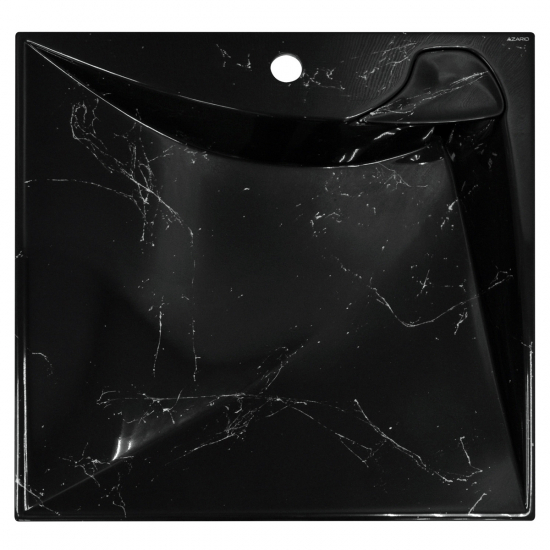 Раковина над стиральной машиной AZARIO Gratsiy 60x60 чёрный мрамор с сифоном
