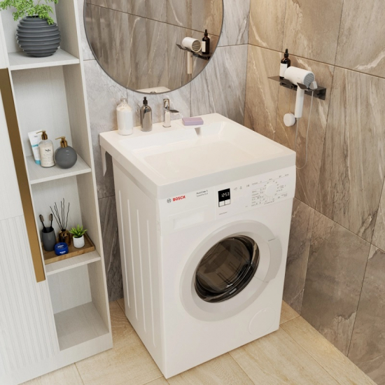 Раковина над стиральной машиной MIXLINE Лайн 60x60 с кронштейнами