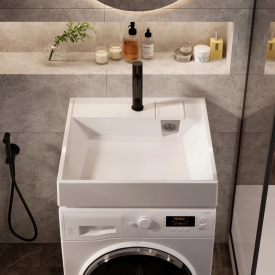 Раковина над стиральной машиной MIXLINE Лерон 60x60 с кронштейнами