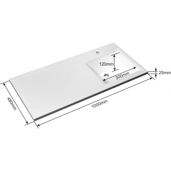 Раковина над стиральной машиной САНТА Лидер 100 R правая