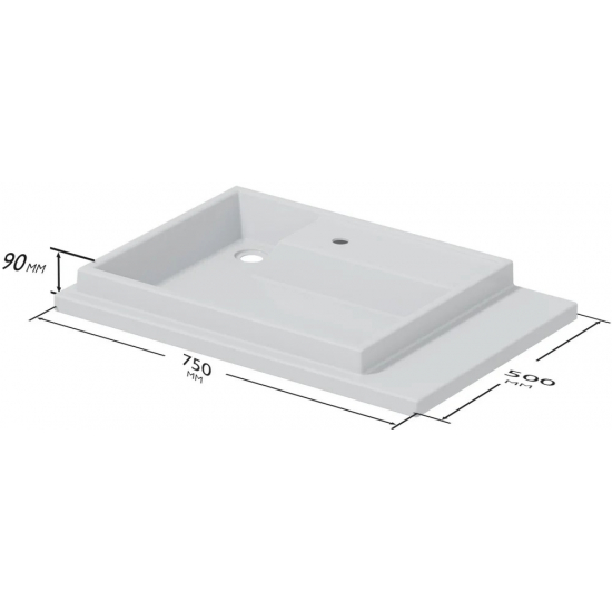 Раковина над стиральной машиной САНТА Юпитер 75 L левая