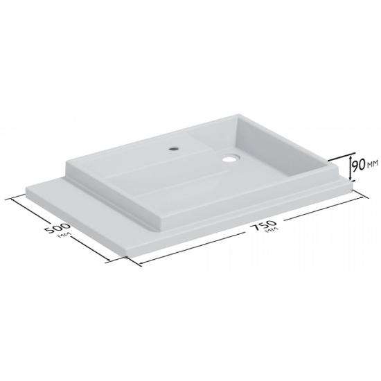 Раковина над стиральной машиной САНТА Юпитер 75 R правая