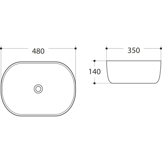 Раковина накладная ART&MAX AM-5006-X белая
