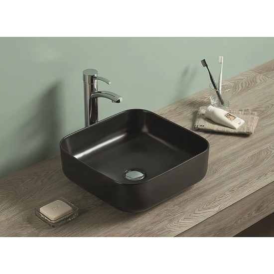 Раковина накладная ART&MAX AM-78110-MB матовая черная