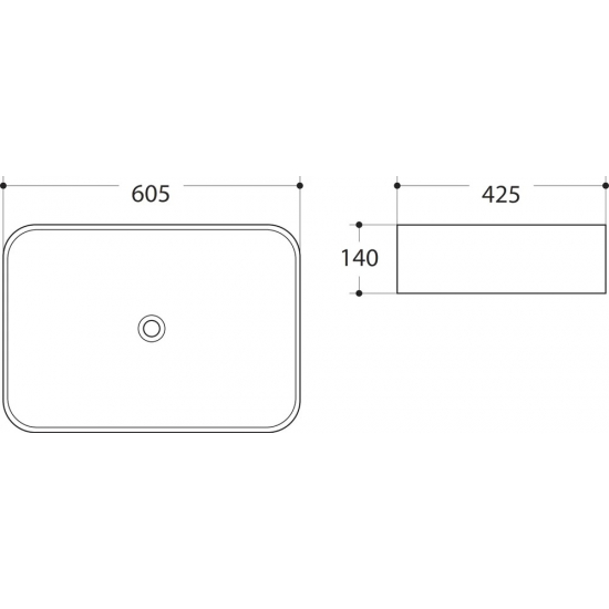 Раковина накладная ART&MAX AM-78565 белая