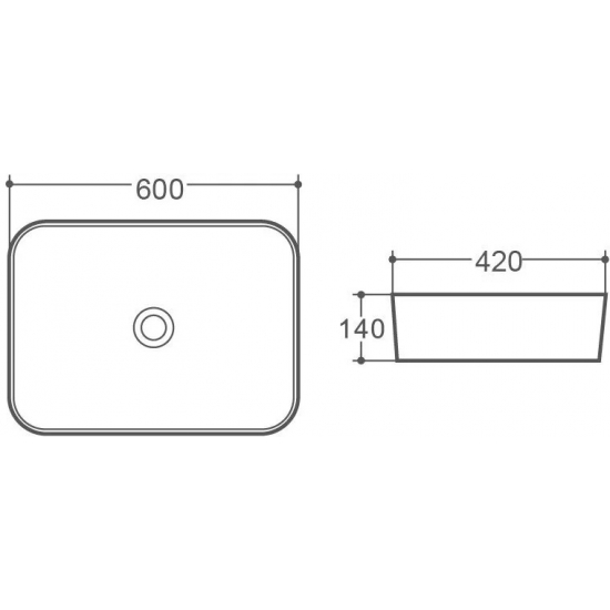Раковина накладная ART&MAX AM310-T белая